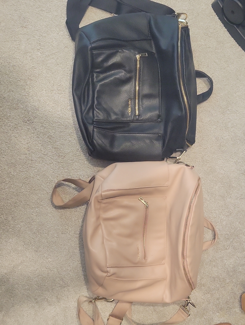 Fawn Design Black and Blush Convertible Baby Bag Backpack